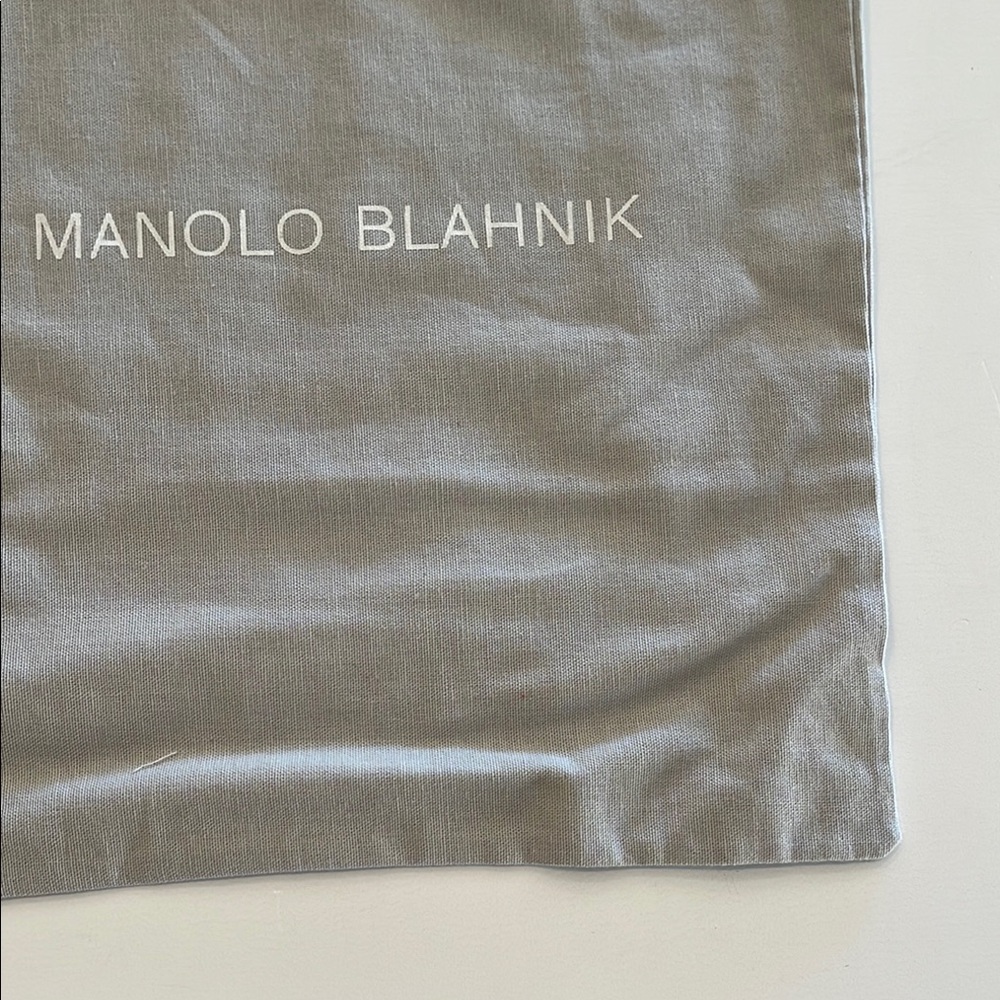 Manolo Blahnik Dust Bag Gray Drawstring Shoes Purse Travel Storage 13" x 10" NEW - Picture 2 of 3